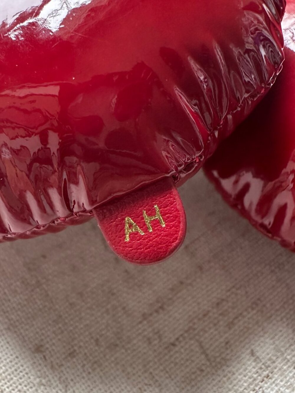 Anya Hindmarch Cherry Bag Charm Red Green Keychain Padded Fruit - Picture 5 of 7